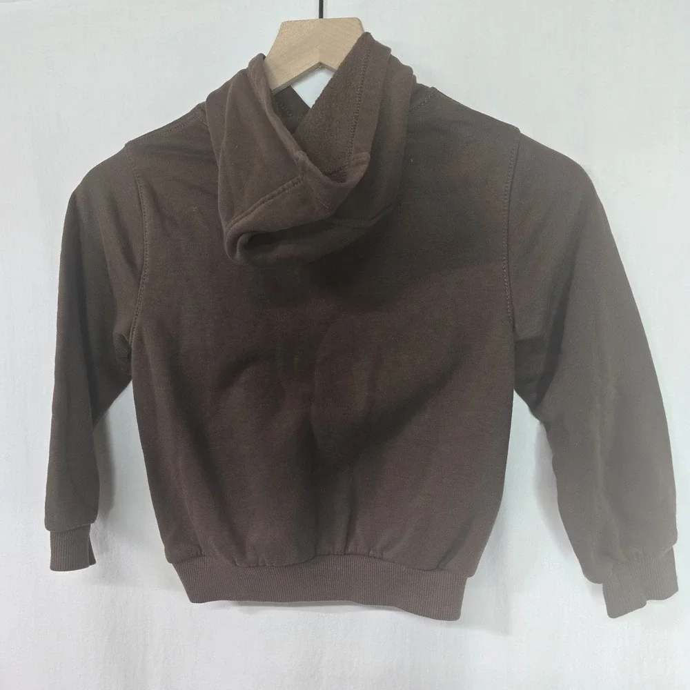 Nike‎ Boys Kids Hoodie Pullover Brown Spellout Logo Size M 5-6yrs